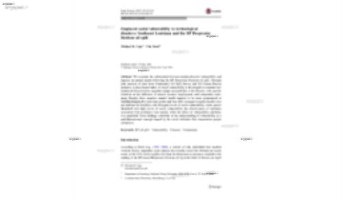 Emplaced social vulnerability to technological disasters: Southeast Louisiana and the BP Deepwater Horizon oil spill